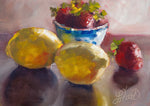Load image into Gallery viewer, Lemon and Strawberry Still Life Giclee
